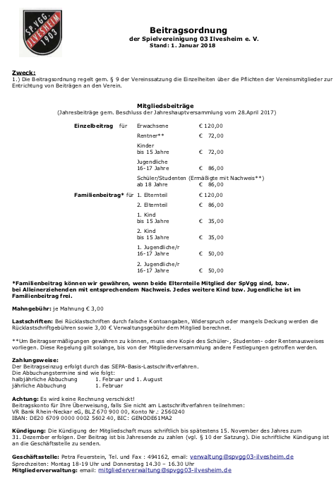 Beitragsordnung ab 01.01.2024